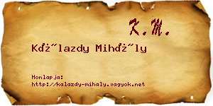 Kálazdy Mihály névjegykártya