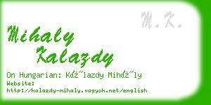 mihaly kalazdy business card